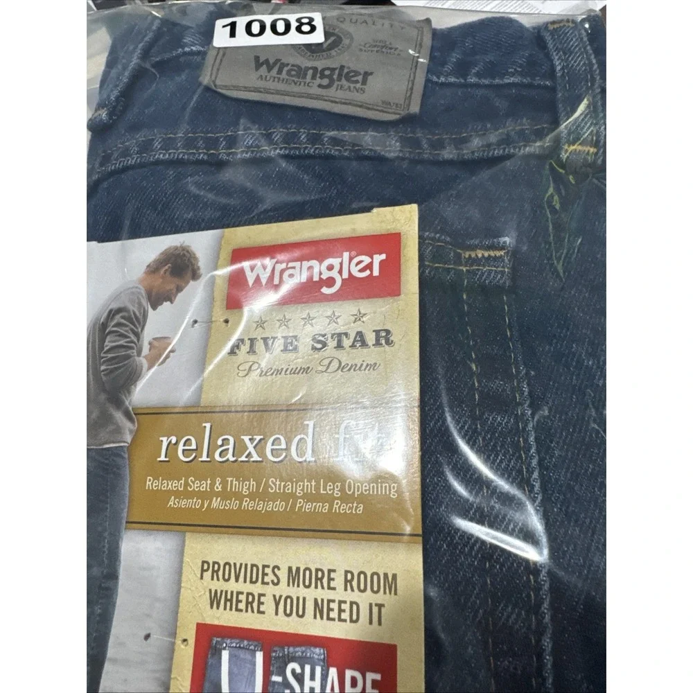 Wrangler 5 Star Jeans‎ Men 46x30 Blue Relaxed Fit Premium Denim NWT